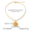 Wholesale Women's Retro Geometric Embossed Electroplated Stainless Steel Fliptop Pendant Twist Chain Necklace Luxury Niche Jewelry