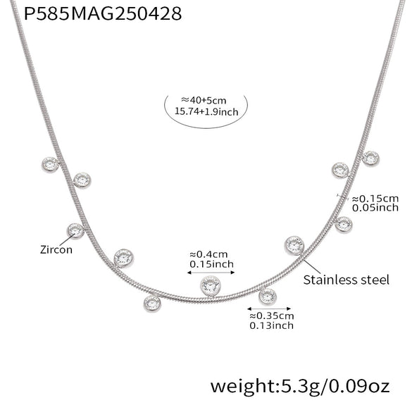Wholesale Women's Retro Geometric Ferris Wheel Stainless Steel And Titanium Steel 18K Gold Plated Necklace