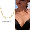 Wholesale Women's Retro Geometric Ferris Wheel Stainless Steel And Titanium Steel 18K Gold Plated Necklace