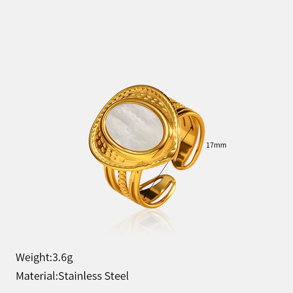 Wholesale Women's Retro Geometric Heart Shape Stainless Steel Electroplated Ring