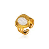Wholesale Women's Retro Geometric Heart Shape Stainless Steel Electroplated Ring
