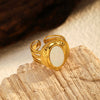 Wholesale Women's Retro Geometric Heart Shape Stainless Steel Electroplated Ring