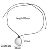 Wholesale Women's Retro Geometric Heartshaped Stainless Steel Wax Rope Chain Pvd Furnace Vacuum Real Gold Plated Pendant Necklace