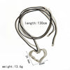 Wholesale Women's Retro Geometric Heartshaped Stainless Steel Wax Rope Chain Pvd Furnace Vacuum Real Gold Plated Pendant Necklace