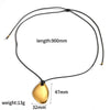 Wholesale Women's Retro Geometric Heartshaped Stainless Steel Wax Rope Chain Pvd Furnace Vacuum Real Gold Plated Pendant Necklace
