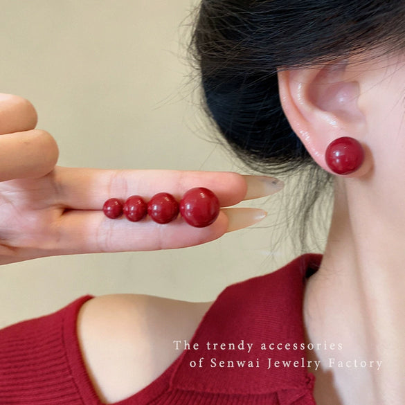 Wholesale Women's Retro Geometric Imitation Pearl Earrings With Electroplating