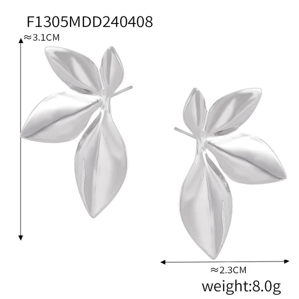 Wholesale Women's Retro Geometric Imitation Pearl Inlaid 316L Stainless Steel Goldplated Earrings