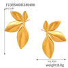 Wholesale Women's Retro Geometric Imitation Pearl Inlaid 316L Stainless Steel Goldplated Earrings