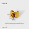 Wholesale Women's Retro Geometric 18K Gold Electroplated Stainless Steel Wide Opening Waterproof Ring