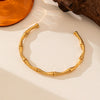 Wholesale Women's Retro Geometric 18K Gold Plated Titanium Steel Open Knotted Bracelet