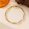 Wholesale Women's Retro Geometric 18K Gold Plated Titanium Steel Open Knotted Bracelet