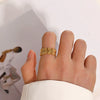 Wholesale Women's Retro Geometric Leaf Stainless Steel Ring With Real Gold Plating