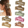 Wholesale Women's Retro Geometric Leopard Print Hair Claw Clip With Printing Process