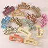 Wholesale Women's Retro Geometric Leopard Print Hair Claw Clip With Printing Process