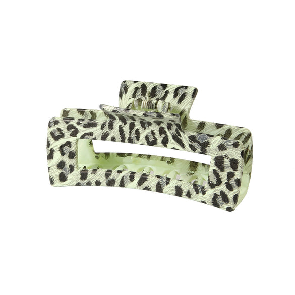 Wholesale Women's Retro Geometric Leopard Print Hair Claw Clip With Printing Process