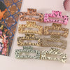 Wholesale Women's Retro Geometric Leopard Print Hair Claw Clip With Printing Process