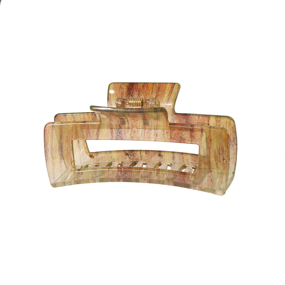 Wholesale Women's Retro Geometric Leopard Print Hair Claw Clip With Printing Process