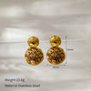 Wholesale Women's Retro Geometric Leopard Stainless Steel 18K Goldplated Earrings