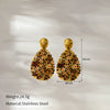Wholesale Women's Retro Geometric Leopard Stainless Steel 18K Goldplated Earrings