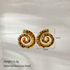 Wholesale Women's Retro Geometric Leopard Stainless Steel 18K Goldplated Earrings