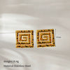 Wholesale Women's Retro Geometric Leopard Stainless Steel 18K Goldplated Earrings