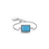 Wholesale Women's Retro Geometric Love Open Adjustable S925 Sterling Silver Ring Set With Precious Stones