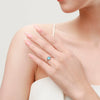 Wholesale Women's Retro Geometric Love Open Adjustable S925 Sterling Silver Ring Set With Precious Stones