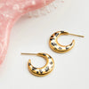Wholesale Women's Retro Geometric Moon Stainless Steel Electroplated Earrings