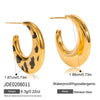 Wholesale Women's Retro Geometric Moon Stainless Steel Electroplated Earrings