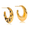 Wholesale Women's Retro Geometric Moon Stainless Steel Electroplated Earrings