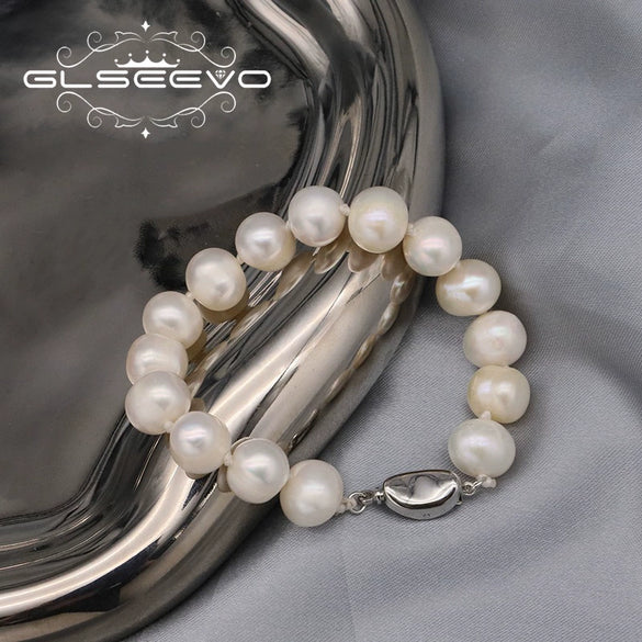 Wholesale Women's Retro Geometric Natural Pearl Bracelet With Electroplating