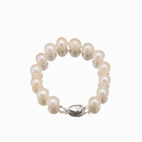 Wholesale Women's Retro Geometric Natural Pearl Bracelet With Electroplating