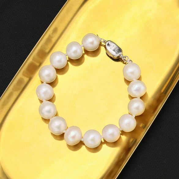 Wholesale Women's Retro Geometric Natural Pearl Bracelet With Electroplating