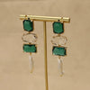 Wholesale Women's Retro Geometric Natural Pearl Earrings With Electroplating Design