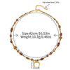 Wholesale Women's Retro Geometric Natural Stone Beaded Stainless Steel And Copper Necklace Handmade