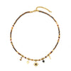 Wholesale Women's Retro Geometric Natural Stone Beaded Stainless Steel And Copper Necklace Handmade