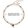 Wholesale Women's Retro Geometric Natural Stone Beaded Stainless Steel And Copper Necklace Handmade