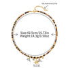 Wholesale Women's Retro Geometric Natural Stone Beaded Stainless Steel And Copper Necklace Handmade
