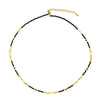 Wholesale Women's Retro Geometric Natural Stone Black Agate Handmade Beaded Necklace And Multilayer Stacked Chain Set