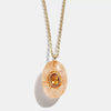 Wholesale Women's Retro Geometric Natural Stone Diamond Dropshaped Titanium Steel 18K Gold Plated Necklace