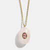 Wholesale Women's Retro Geometric Natural Stone Diamond Dropshaped Titanium Steel 18K Gold Plated Necklace