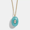 Wholesale Women's Retro Geometric Natural Stone Diamond Dropshaped Titanium Steel 18K Gold Plated Necklace