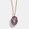 Wholesale Women's Retro Geometric Natural Stone Diamond Dropshaped Titanium Steel 18K Gold Plated Necklace