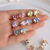 Wholesale Women's Retro Geometric Oval Copper Glass Dripping Oil Enamel Eye Earrings With Electroplating And Oil Dripping Design