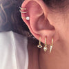 Wholesale Women's Retro Geometric S925 Silver Needle And Copper Electroplated Pointed Cone Triangle Ear Drop Earrings