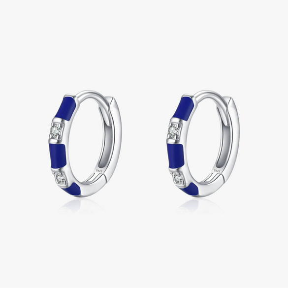 Wholesale Women's Retro Geometric S925 Sterling Silver Dripping Glue Ear Buckle Earrings
