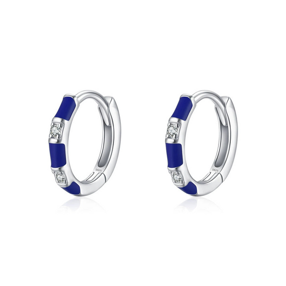 Wholesale Women's Retro Geometric S925 Sterling Silver Dripping Glue Ear Buckle Earrings