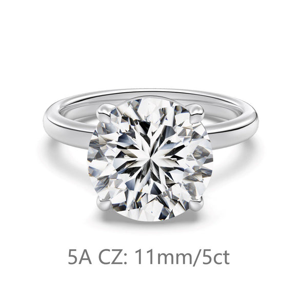 Wholesale Women's Retro Geometric 925 Silver Ring With Fourclaw Inlaid Zircon And Electroplating