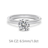 Wholesale Women's Retro Geometric 925 Silver Ring With Fourclaw Inlaid Zircon And Electroplating