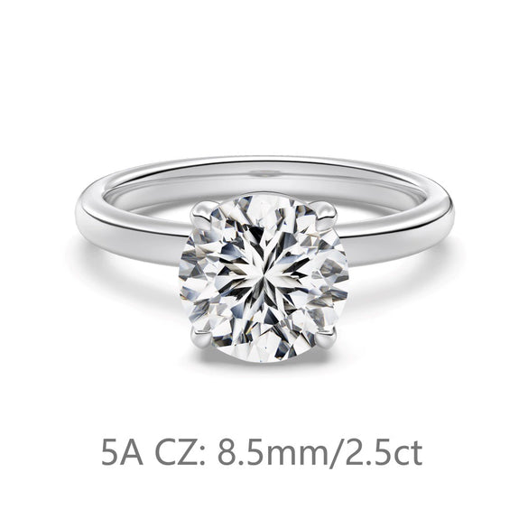 Wholesale Women's Retro Geometric 925 Silver Ring With Fourclaw Inlaid Zircon And Electroplating